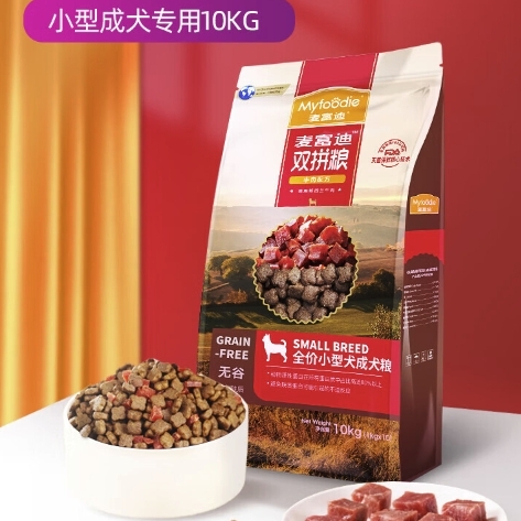 Myfoodie 麦富迪 无谷牛肉双拼全犬成犬狗粮 10kg 209元