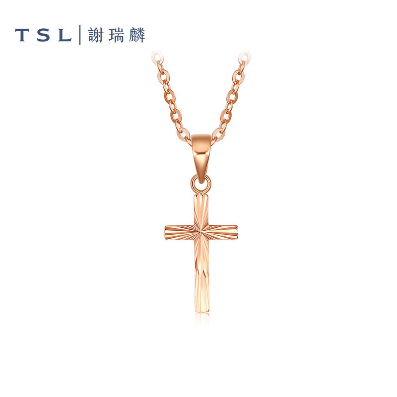 京东PLUS：TSL 谢瑞麟 18K金十字架彩金挂坠 不含链 AG686 216.5元（双重优惠）