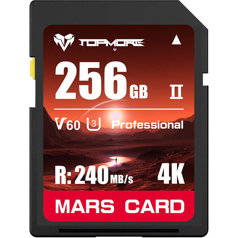 PLUS会员：TOPMORE 达墨 火星系列 V60 UHS-II SD存储卡 256GB 338.15元