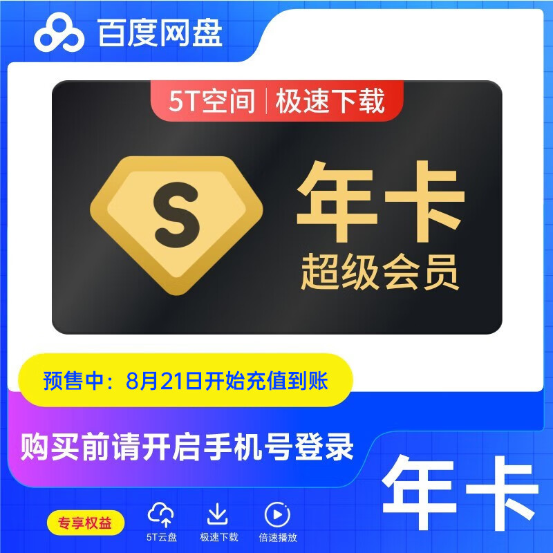 百度网盘 SVIP年卡+加赠14天 券后175元