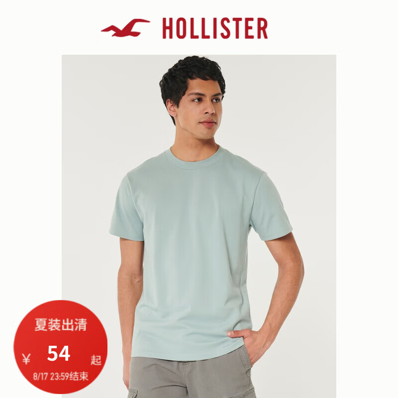 HOLLISTER 24夏季新款美式情侣短袖T恤男女装 KI324-4090 深薄荷绿 M (180/100A) ￥54