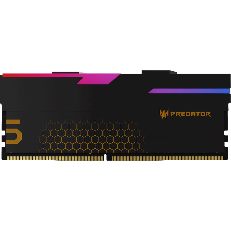 PLUS会员：宏碁掠夺者（PREDATOR）32G(16G×2)套装 DDR5 6800频率 台式机内存条 Hermes冰刃系列 RGB灯条(C32) 石耀黑 AI电脑配件 974.01元包邮