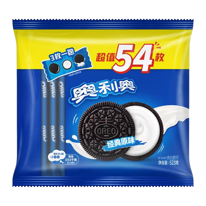 京东plus：需首购、奥利奥（Oreo）原味夹心饼干523g  8.68元（需凑单）