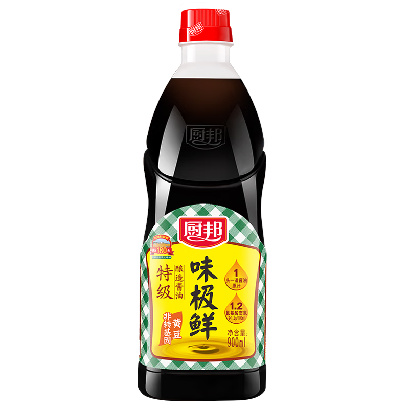 plus、概率券：厨邦味极鲜900ml 特级生抽 头道原汁酱油 2.82元+凑单品2.1元