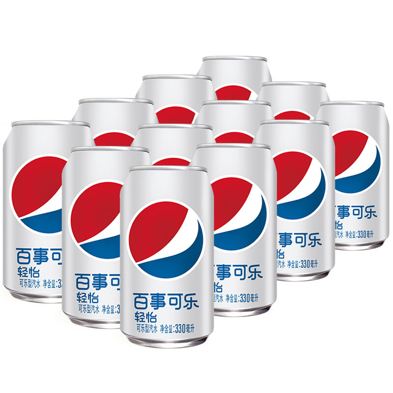 今日必买：pepsi 百事 可乐 Pepsi轻怡 无糖零卡 碳酸饮料330ml*12听 新老包装随机发货 14.94元