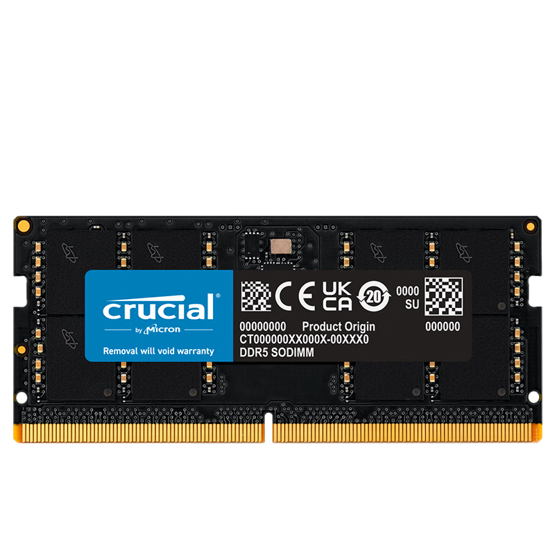 PLUS会员：Crucial英睿达 16GB DDR5 5600频率 笔记本内存条 美光（原镁光）原厂颗粒 AI电脑配件 277.46元包邮（需领券）