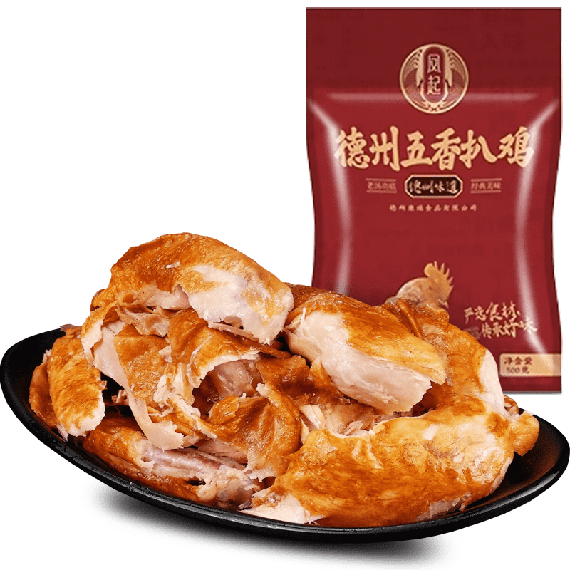 限移动端：凤起 正宗德州五香扒鸡500g 德州脱骨 12.8元