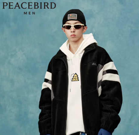 PEACEBIRD 太平鸟 男装 冬季仿羊羔绒夹克B2BCC4521 ￥139.9