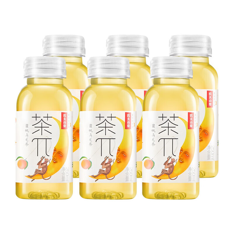 NONGFU SPRING 农夫山泉 茶派茶π250ml*6瓶蜜桃乌龙柠檬红茶迷你瓶茶π茶饮料 茶π蜜桃乌龙茶250ml*6瓶 19.9元