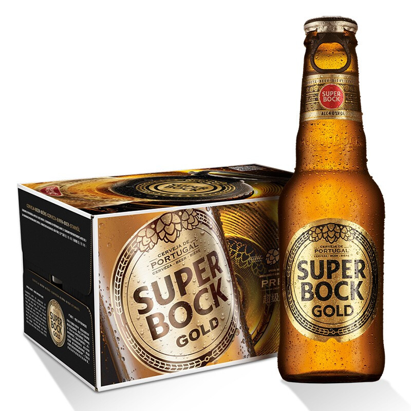 SUPER BOCK 超级波克 GOLD金啤 进口啤酒 200ml*24瓶 送礼整箱装 葡萄牙原装 券后171.34元