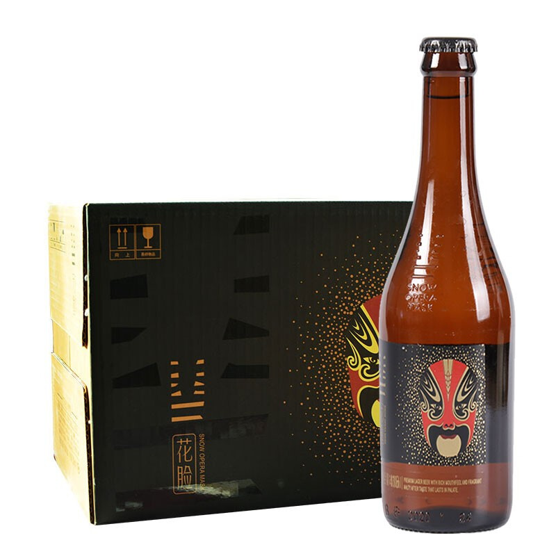 SNOWBEER 雪花 啤酒（Snowbeer） 脸谱花脸 418ml*12瓶 高端精酿啤酒 中秋送礼 108元