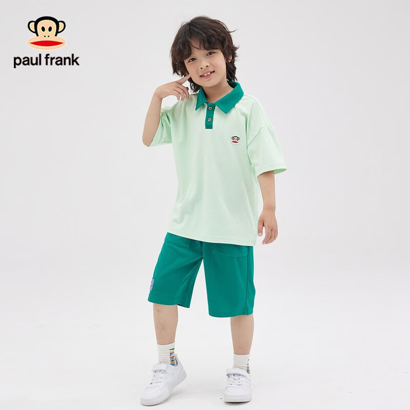 PLUS会员：Paul Frank 大嘴猴 儿童POLO衫t恤套装(短袖+短裤) 31.71元包邮（需用券）