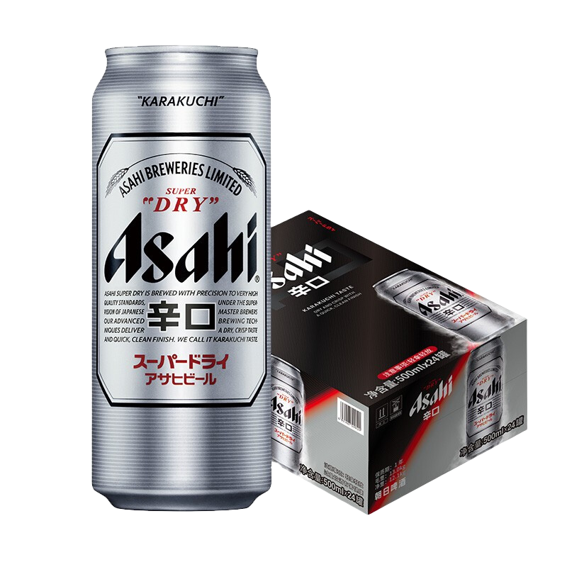 Asahi朝日啤酒Asahi超爽生啤500*15罐 听装国产啤酒 整箱 500mL 15罐 146.5元（需领券，合73.25元/件）