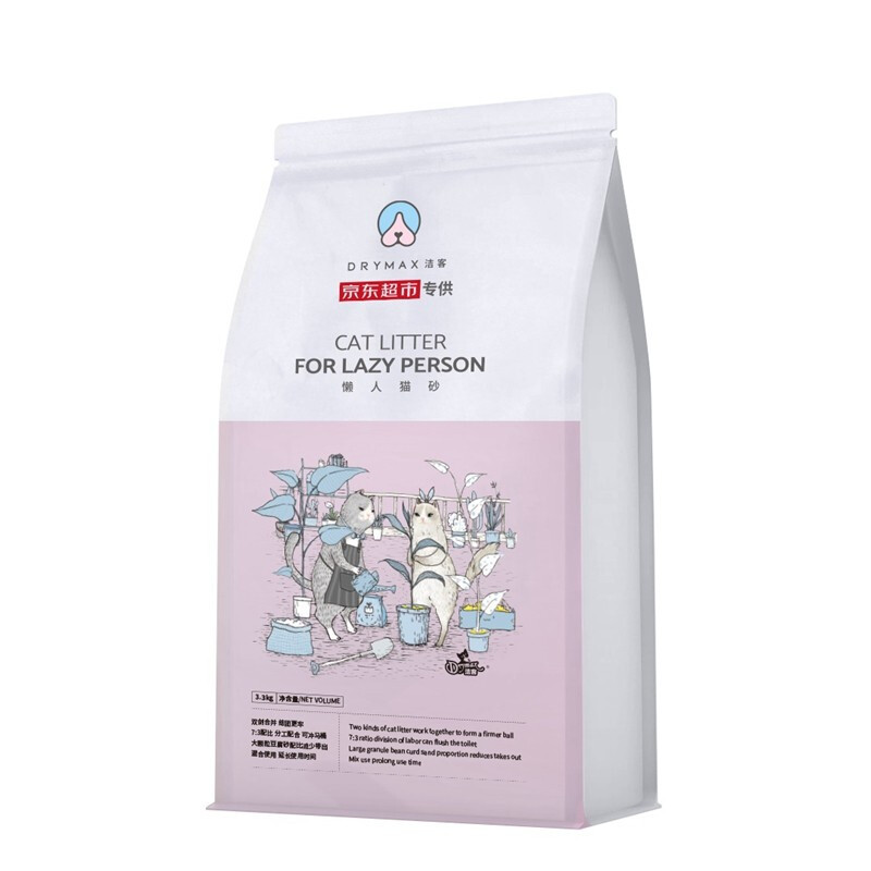 DRYMAX 洁客 膨润土豆腐砂混合猫砂懒人猫砂3.3kg*3袋共9.9kg整箱装 50.55元