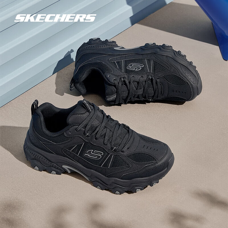 斯凯奇（Skechers）云野 | 户外鞋 耐磨休闲运动鞋男绑带越野城市登山鞋 全黑色/BBK 40 269.76元（需领券）