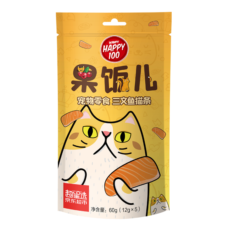 plus，需首购：顽皮 果饭儿猫条 60g(12g*5条)  2.42元