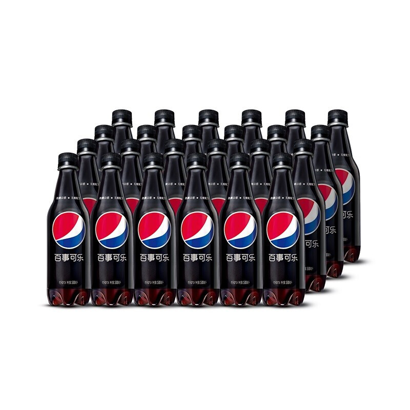 pepsi 百事 可乐 无糖Pepsi碳酸饮料汽水500ml*24瓶 (新老包装随机发货) 百事出品 38.76元