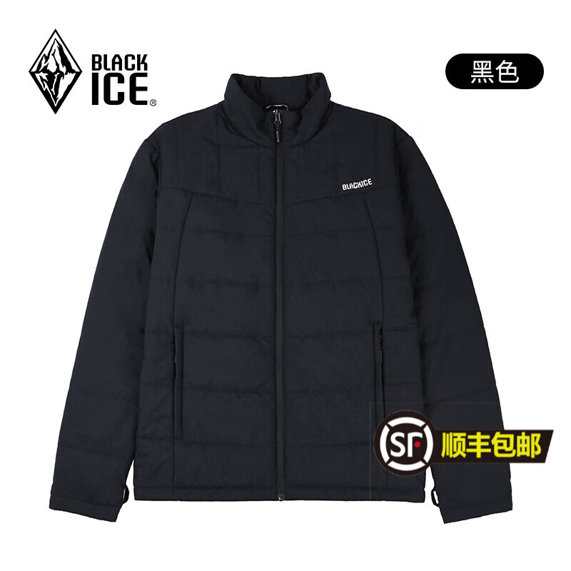 BLACKICE 黑冰 24新款黑冰男款立领P棉上衣防风保暖轻量夹克运动P棉服8003 黑色 ￥475.71