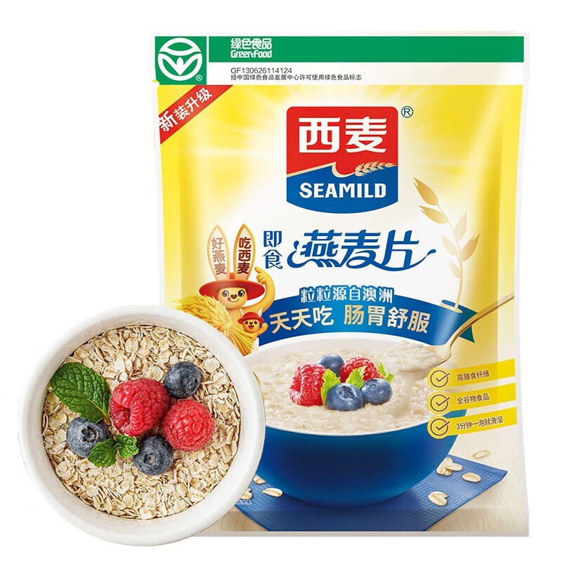 SEAMILD 西麥 即食純燕麥片 1000g*1袋 券后12.9元包郵