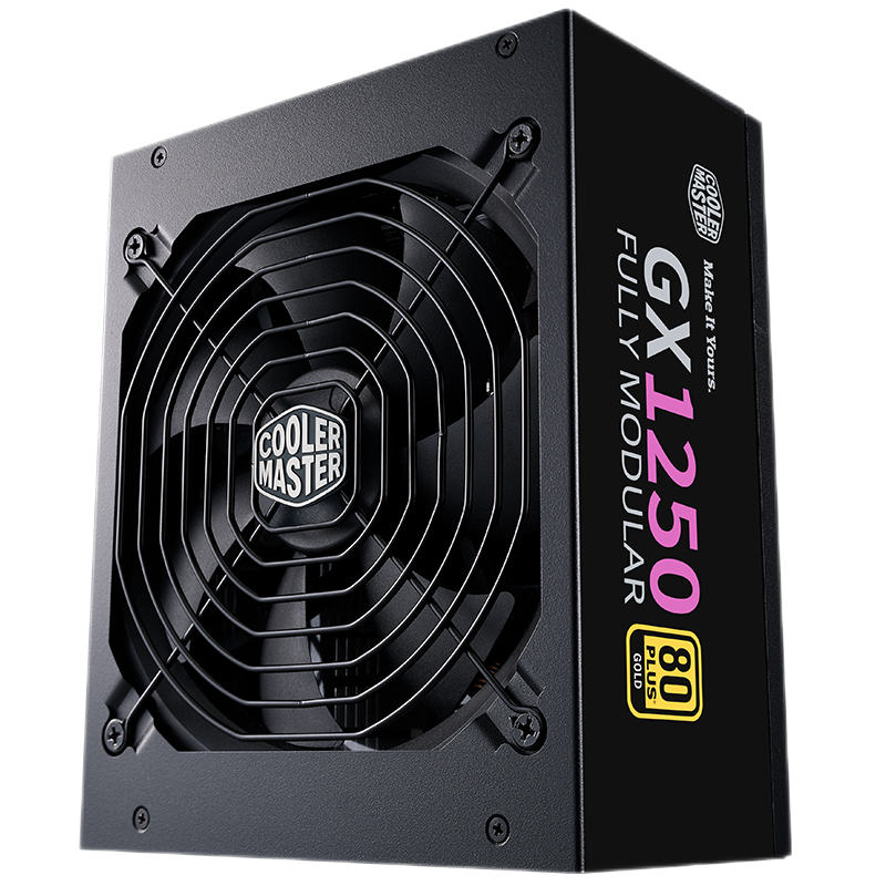 PLUS會(huì)員、概率券：酷冷至尊(CoolerMaster)額定1250W GX1250全模組電源 全日系電容/1200W+50W/智能溫控風(fēng)扇/電腦組件 889.51元包郵（需用券）