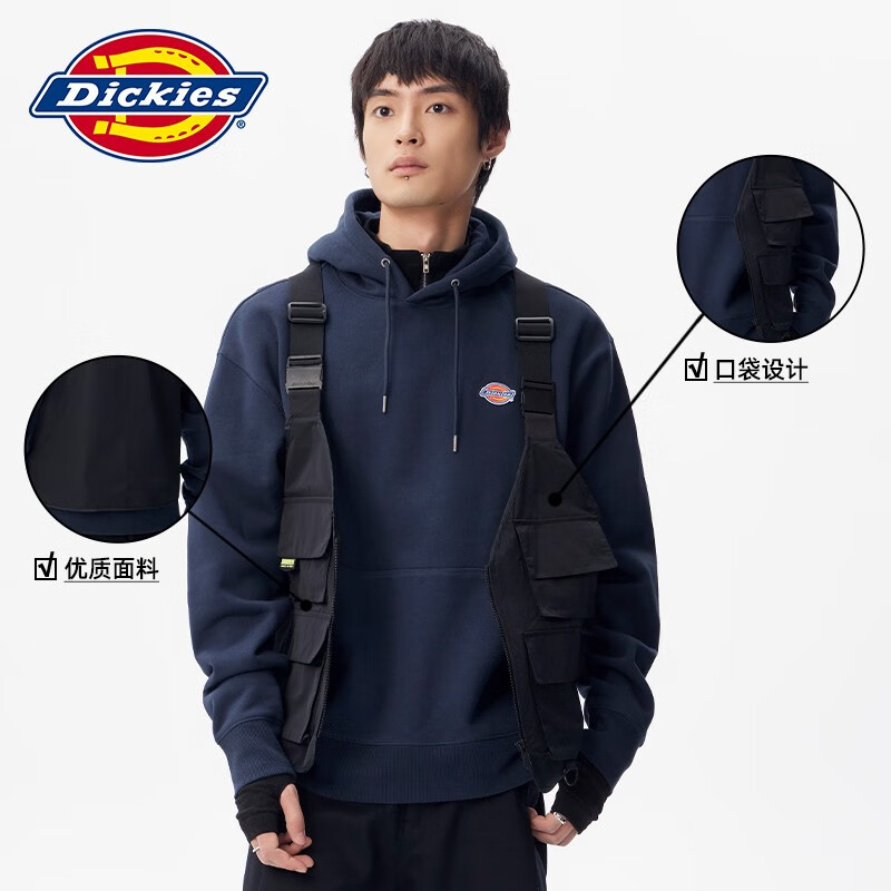 Dickies 帝客 夹克 男式上衣多口袋工装风夹克010927 黑色 L 88.51元