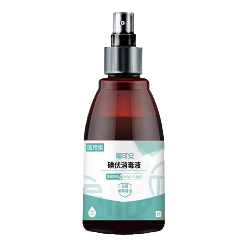 plus会员：福可安碘伏消毒液 碘伏消毒喷雾 100ml  3.61元