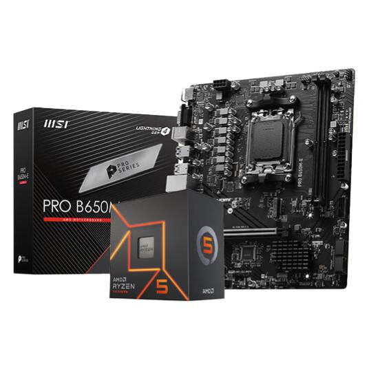 京东PLUS：MSI 微星 PRO B650M-E D5主板+锐龙R5-7500F 处理器 板U套装 1475.18元（双重优惠）