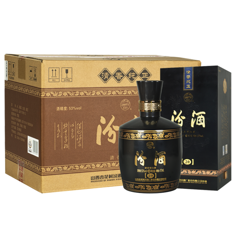 限移动端、京东百亿补贴：汾酒 金奖 黑坛20 53%vol 清香型白酒 475ml*6瓶 整箱装 2019.02元