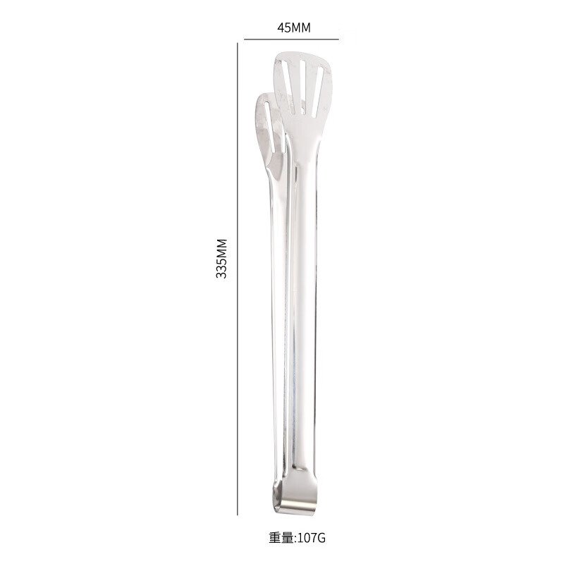 不锈钢食品夹子厨房烤肉烧烤煎牛排家用防烫面包食物加厚商用夹菜 14寸 券后5.9元