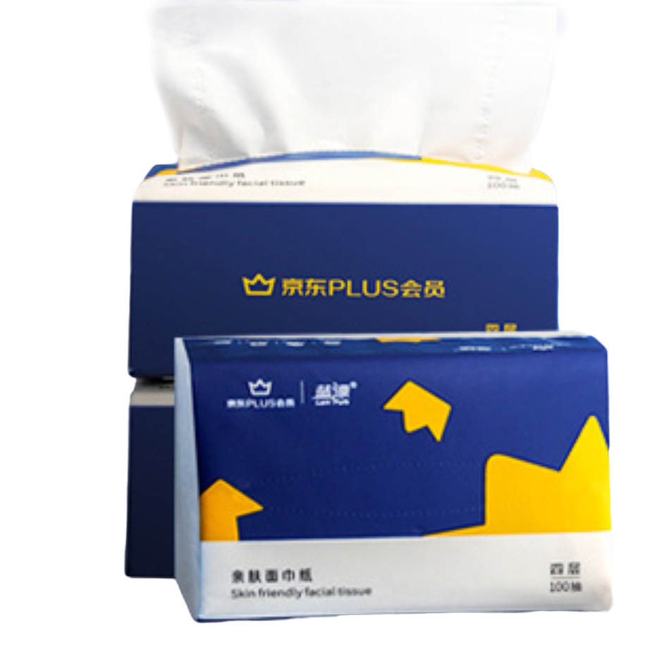 Lam Pure 蓝漂 X 抽纸4层100抽*20包纸巾面巾纸餐巾纸抽整箱装 31.92元