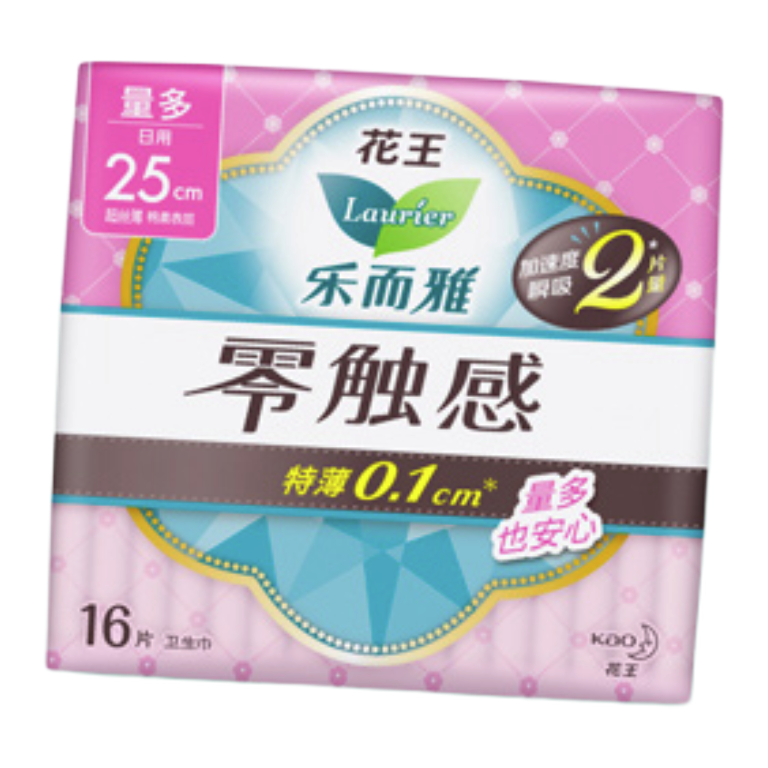 京东PLUS：Laurier 乐而雅 零触感特薄特长日用护翼型卫生巾 25cm*16片 10.12元包邮（双重优惠）