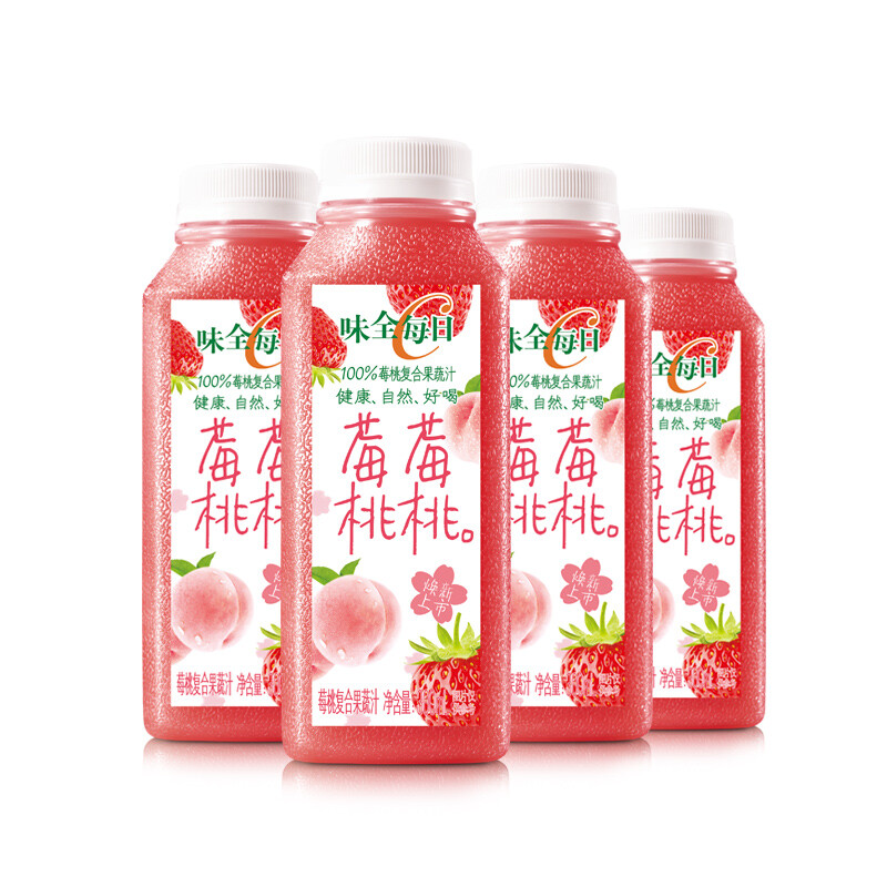 WEICHUAN 味全 每日C莓莓桃桃300ml*4冷藏果蔬汁饮料 礼盒装夏日新品 券后15.69元