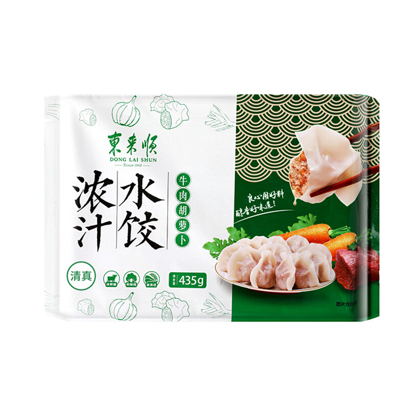 东来顺 清真 牛肉胡萝卜水饺 435g 27.12元