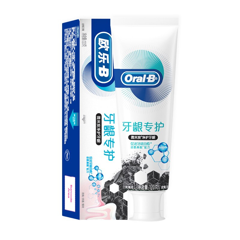 Oral-B 欧乐B 欧乐-B 微米炭净护牙龈专护牙膏 净爽薄荷 120g 21.9元