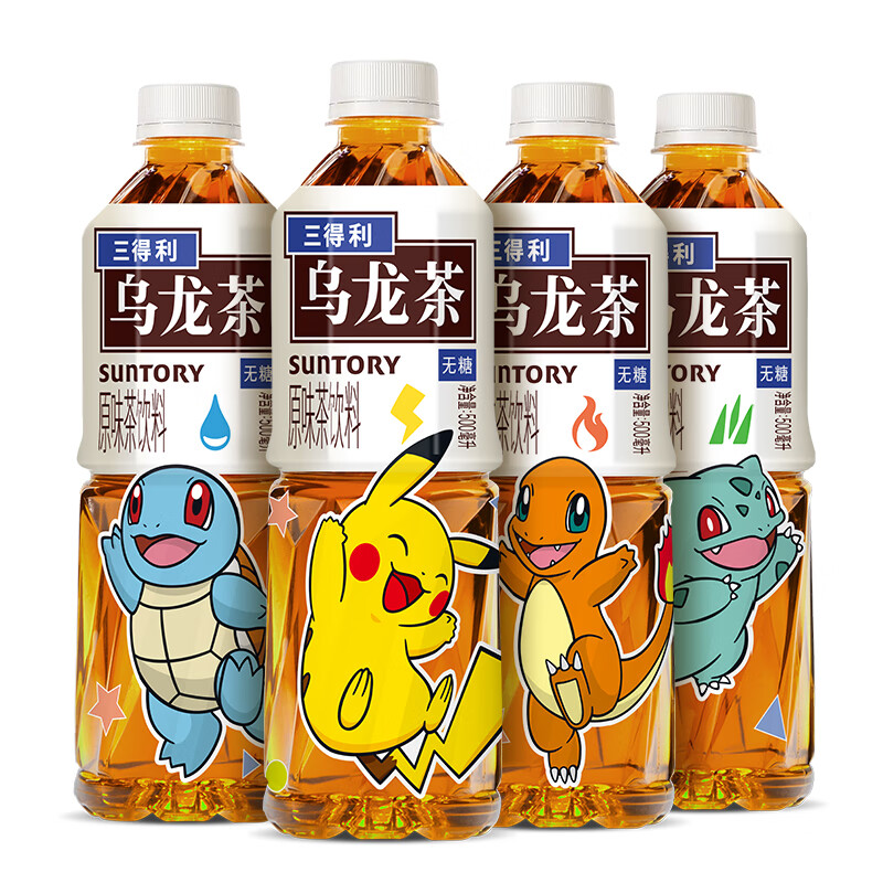 PLUS會員：三得利（Suntory）寶可夢聯(lián)名款 烏龍茶飲料 無糖烏龍茶 500ml*15瓶 49.15元包郵（需領(lǐng)券）