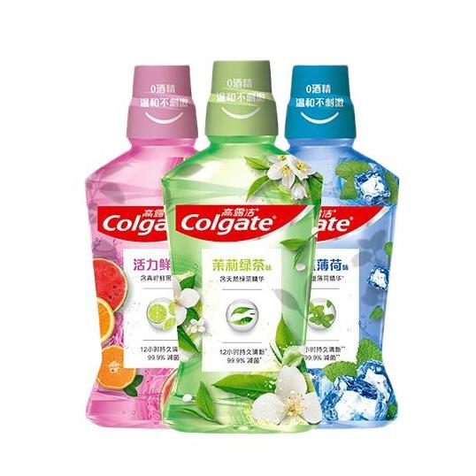 Colgate 高露洁 茶健+冰爽+鲜果漱口水各500ml无酒精含漱液 券后39.91元