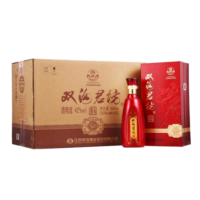 双沟 珍宝坊 红君坊 I号 浓香型白酒 42度 500mL 6瓶 券后414.8元