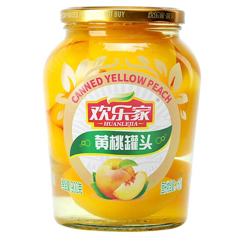 HUANLEJIA 歡樂家 黃桃罐頭 900g 9.9元