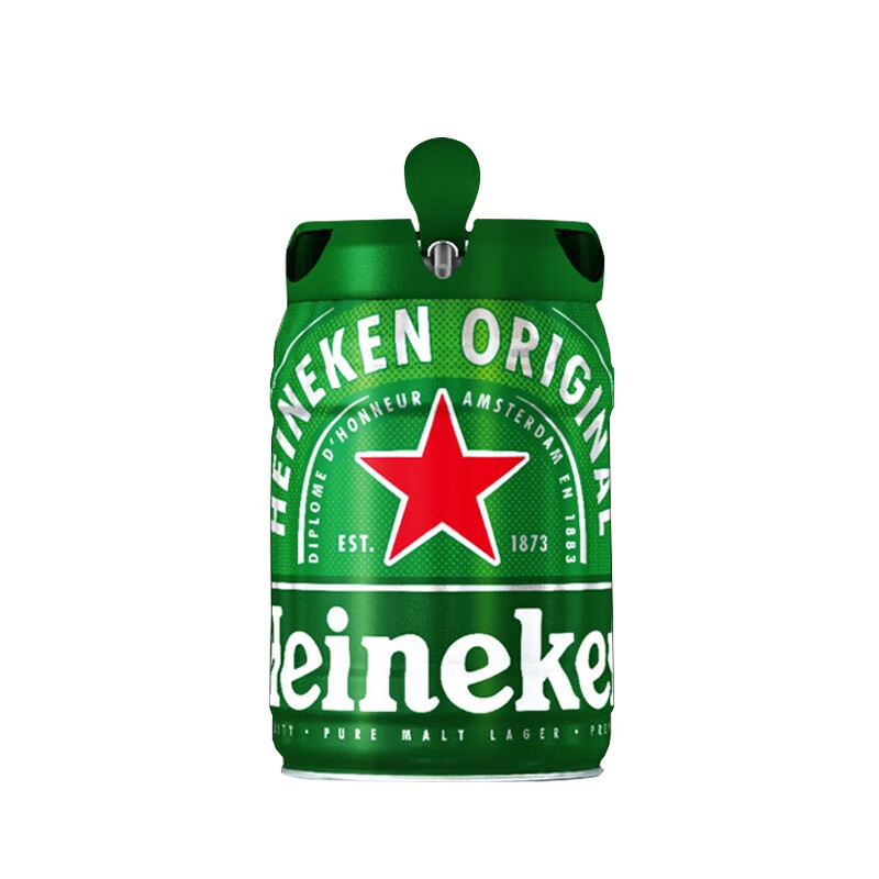 京东百亿补贴：Heineken 喜力 铁金刚 啤酒 5L 铁桶装 105.9元 包邮（可享3期免息）