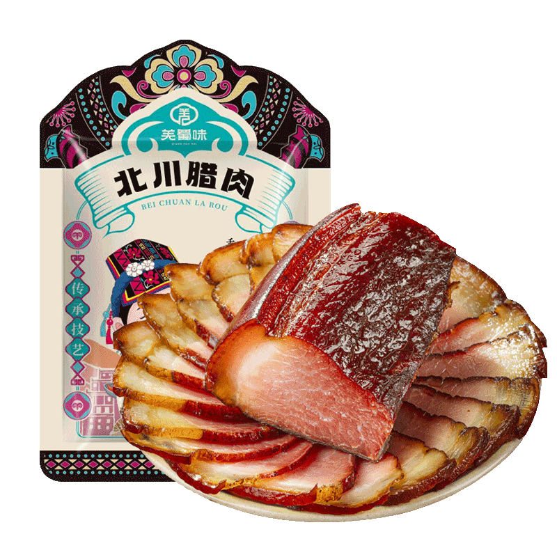 PLUS会员: 羌蜀味 北川羌寨烟熏五花腊肉 500g  29.75元（需试用）