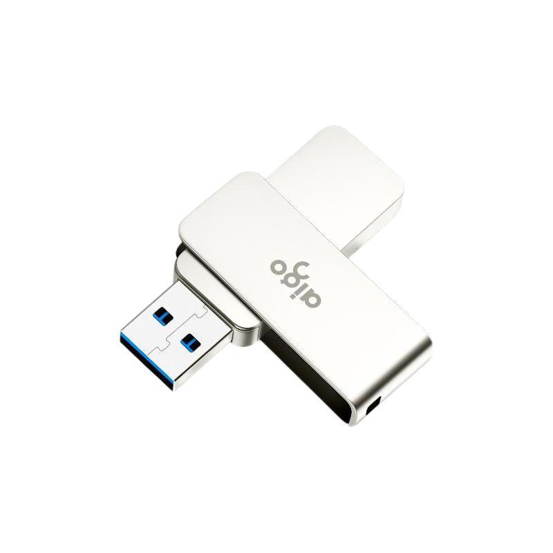 aigo 爱国者 U330 USB 3.2 旋转U盘 银色 64GB USB-A 券后24.65元