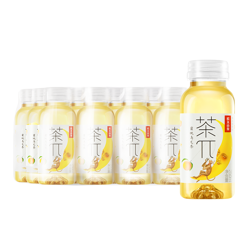 plus会员、概率券:农夫山泉 茶π（茶派） 茶饮料 蜜桃乌龙茶250ml*12瓶 量贩装 74.64元（合18.66元/件）