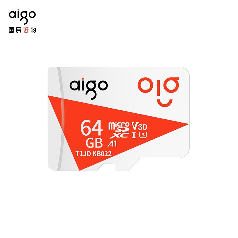 aigo 爱国者 TF MicroSD存储卡 U1 C10 A1 T1JD 高速版 64GB 券后10.85元