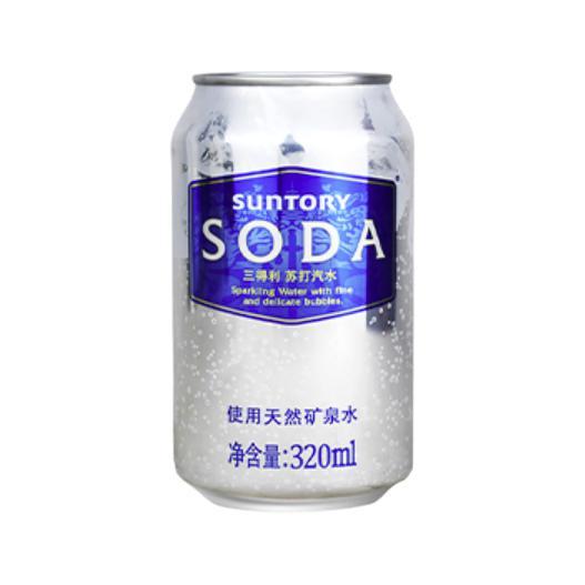 SUNTORY 三得利 苏打汽水 0脂原味 气泡饮料 320ml*24罐整箱装 券后64元