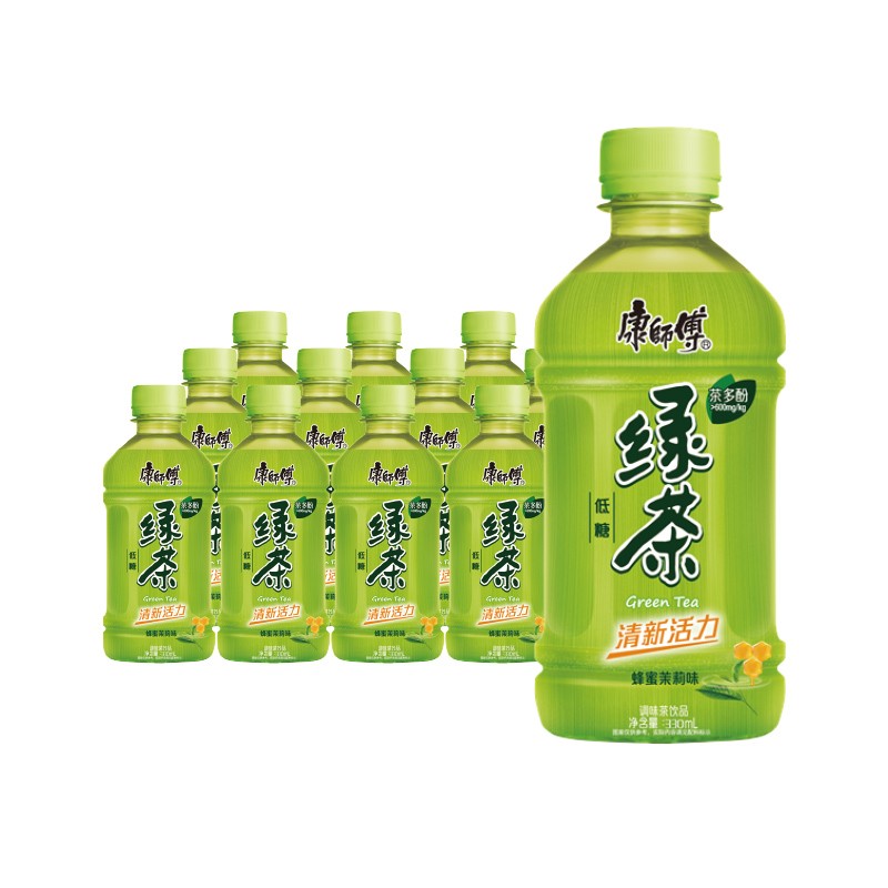 康师傅 绿茶 低糖茶饮料 小瓶整箱装 330ml*12瓶 21.9元