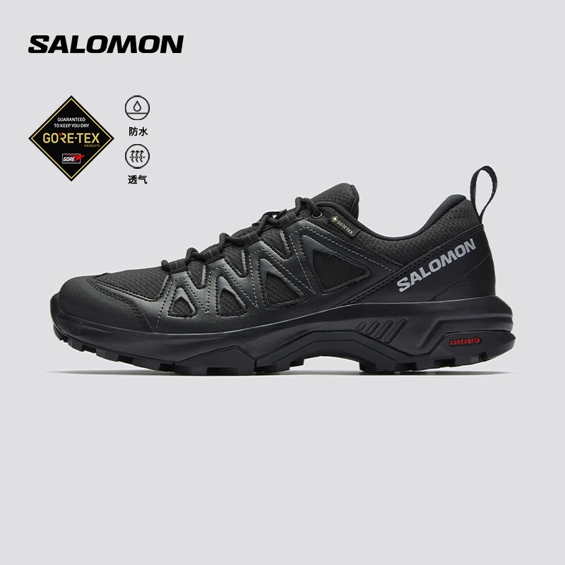 salomon 薩洛蒙 防水徒步鞋男款戶外運(yùn)動(dòng)登山鞋X BRAZE GTX 471804-黑色/幻影色 9 ￥788