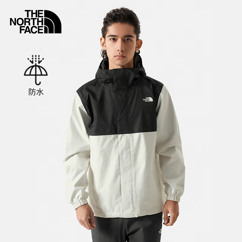 THE NORTH FACE 北面 沖鋒衣 山系連帽夾克外套 VOR/米黑拼色 券后713元