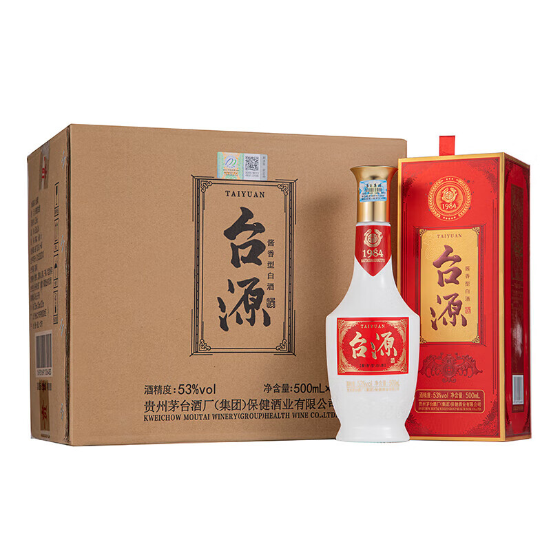 MOUTAI 茅台 台源 53度酱香型 500mL 6瓶 券后343.07元