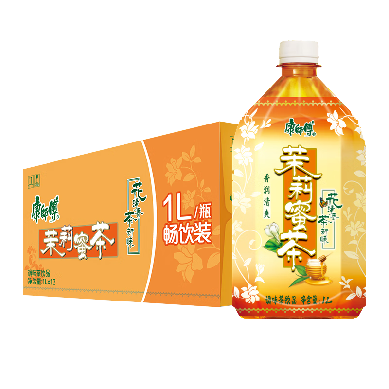 Plus会员：康师傅 茉莉蜜茶1L*12瓶 茉莉味饮料×4件 130.04元（合32.51元/件）