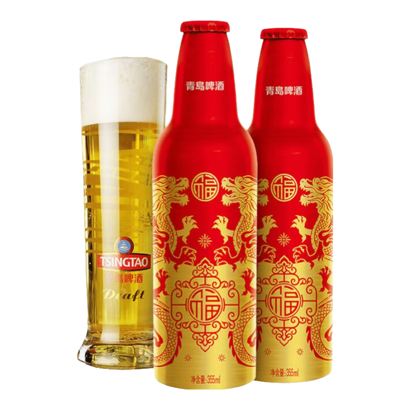 PLUS会员：青岛啤酒（TsingTao） 鸿运当头喜庆送礼祥瑞献福礼盒 355mL 12瓶 97.01元包邮（需凑单）